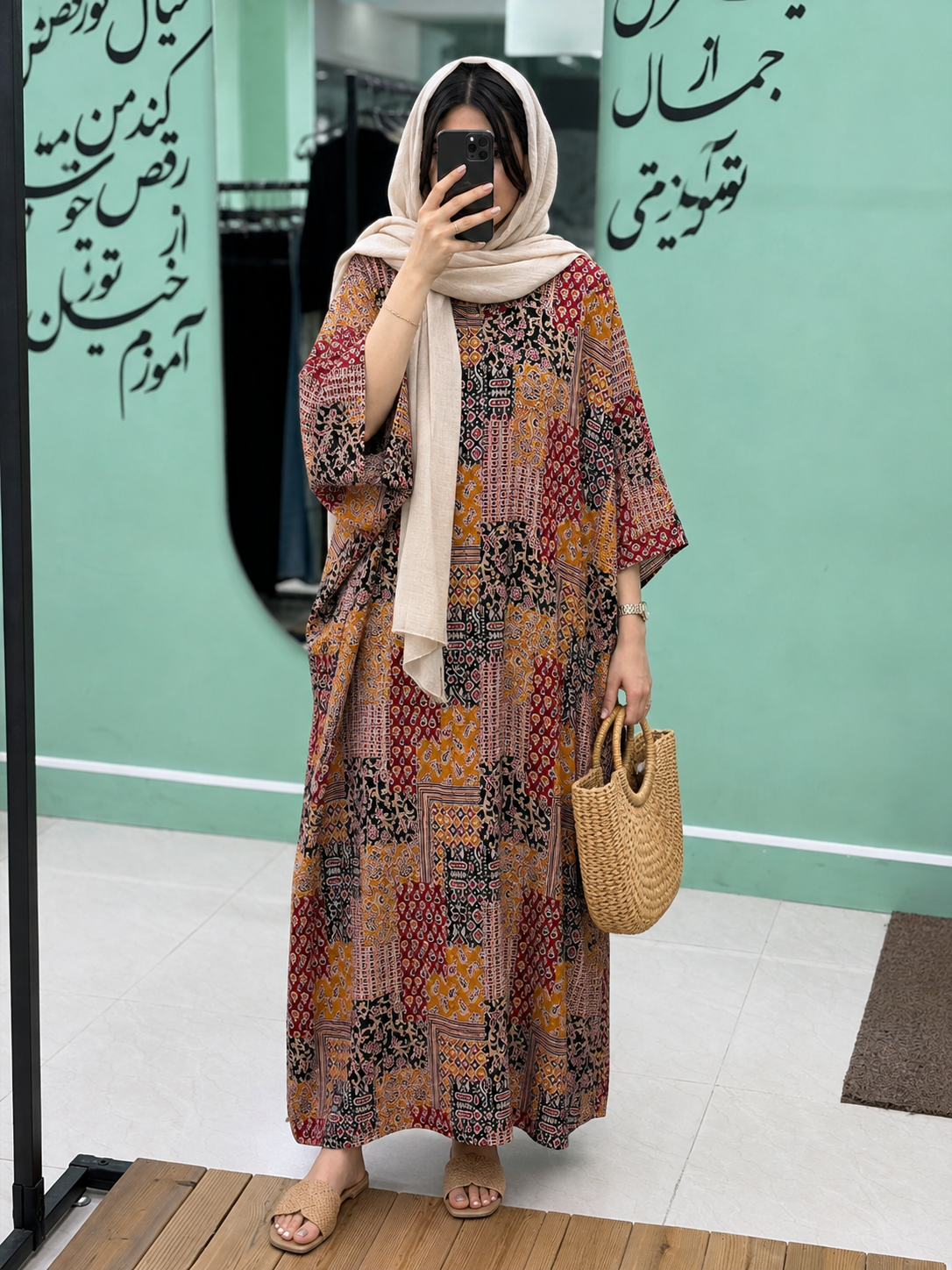 کفتان باتیک چرخ کاری فری سایز